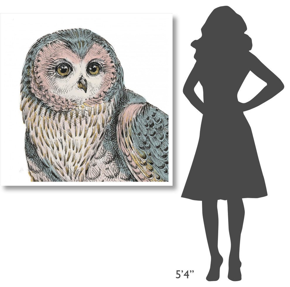 "Beautiful Owls IV Pastel Crop" Paper Print by Daphne Brissonnet, 42"x42"