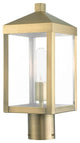 Livex Nyack 1 Light 15" Tall Outdoor Post Top Lantern, Antique Brass