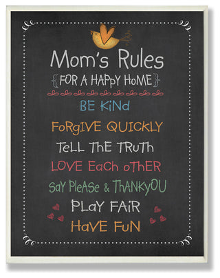 Mom's Rules Chalkboard Typog