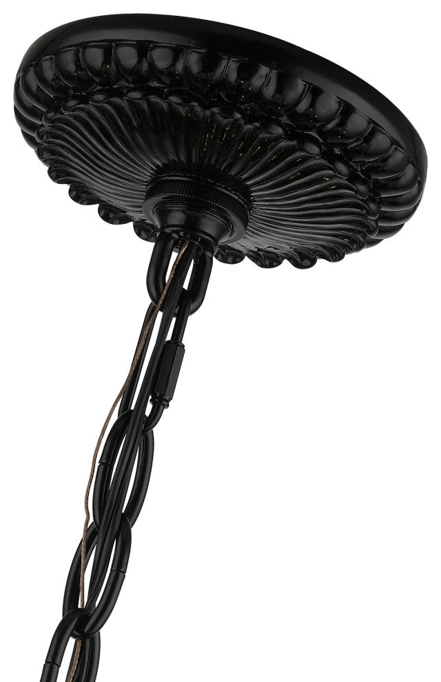Valencia 5-Light Shiny Black Chandelier