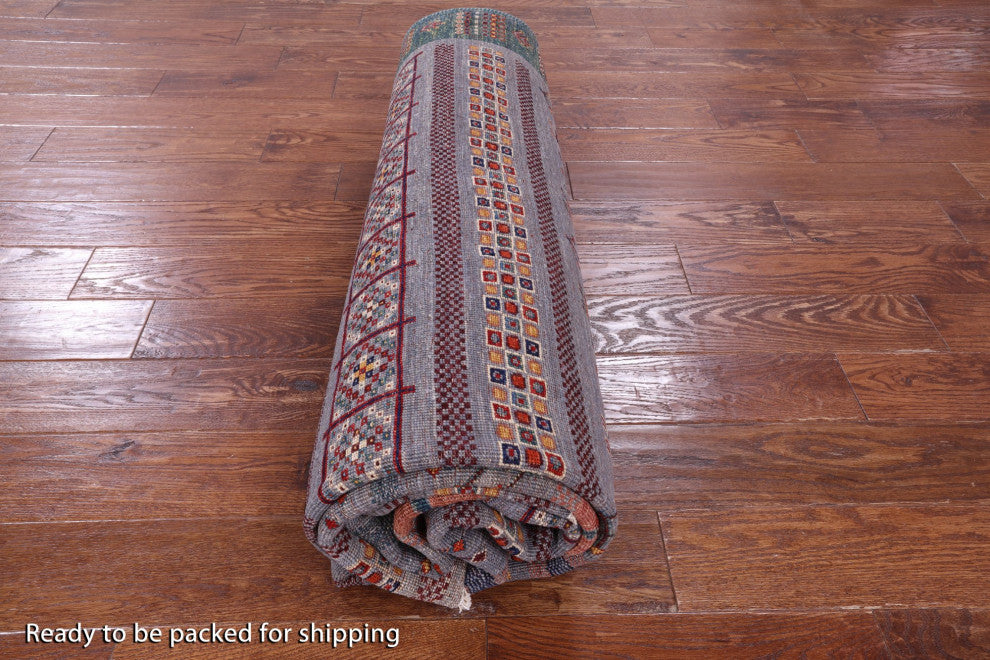Persian Gabbeh Tribal Handmade Wool Rug 6' 6" X 9' 11" Q9663