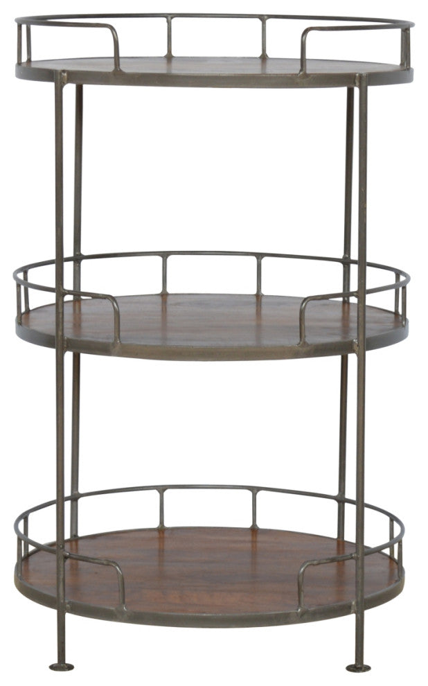 Industrial Round Butler Tray Table