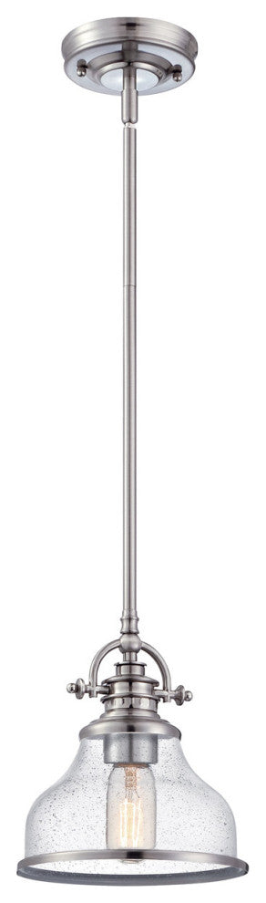 Quoizel GRTS1508BN One Light Mini Pendant, Brushed Nickel Finish