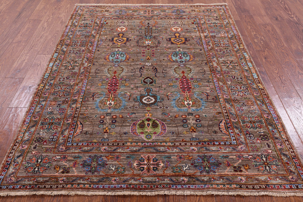 Persian Tabriz Handmade Wool Rug 4' 10" X 6' 5" Q5746