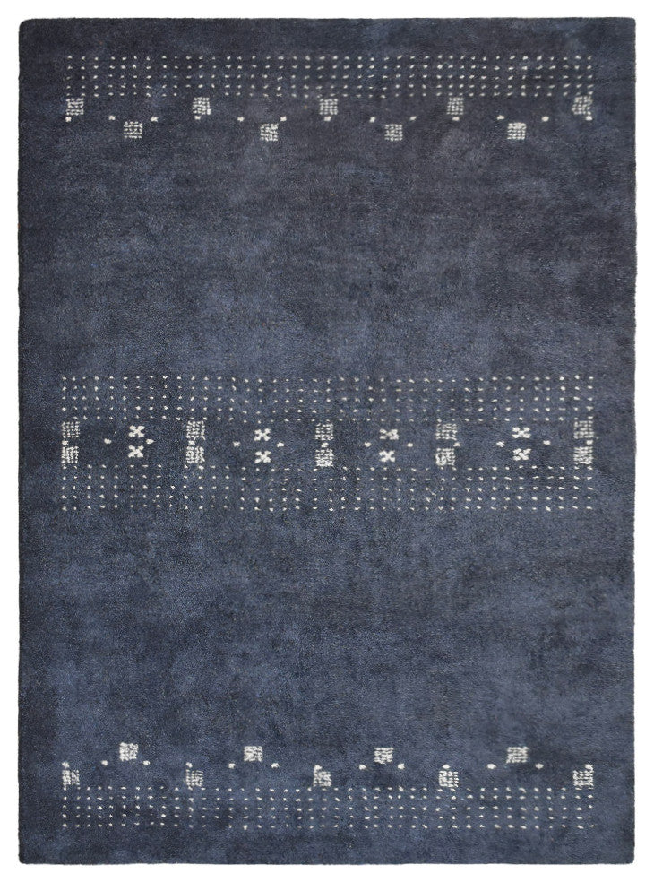HAND KNOTTED LOOM SILK ECO-FRIENDLY RUGS-4'x6',Rectangle,Charcoal,Contemporary