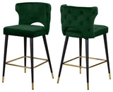 Kelly Velvet Stool (Set of 2), Green