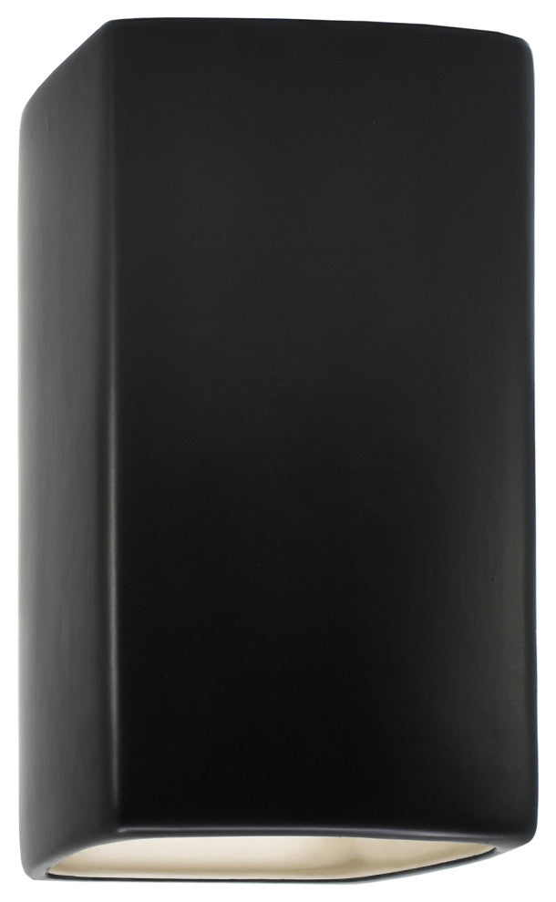 Ambiance, Small Rectangle, Closed Top Wall Sconce, E26, Incandescent, Carbon Matte Black