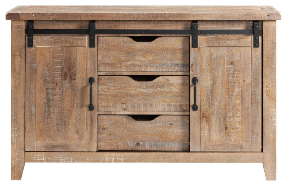 Highland 60" Wide 3-Drawer Sideboard, Sandwash