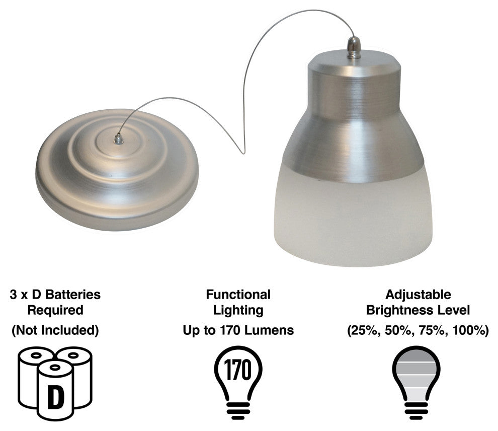 Glass Pendant Light with Remote - Nickel (4/cs)