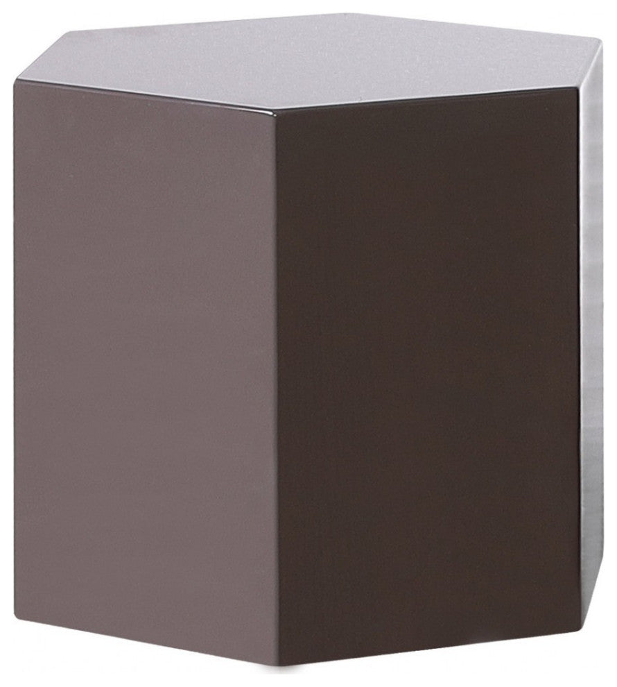 Modern Light Grey High Gloss Hexagonal End Table