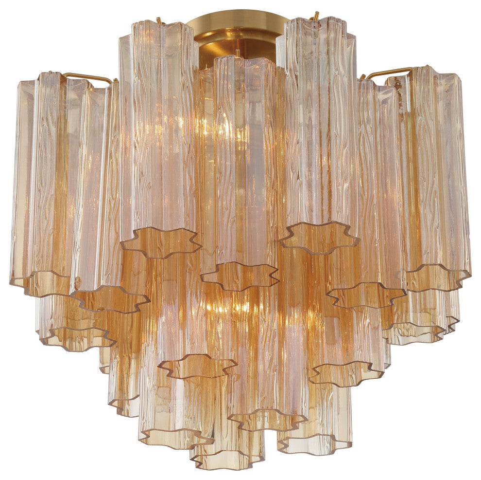 CRYSTORAMA Addis 4 Light Aged Brass Ceiling Mount