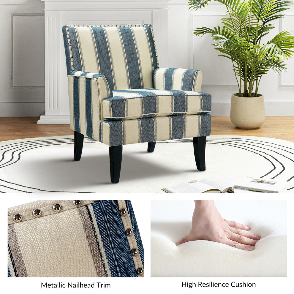 Herrera Classic Armchair With Pattern, Stripe