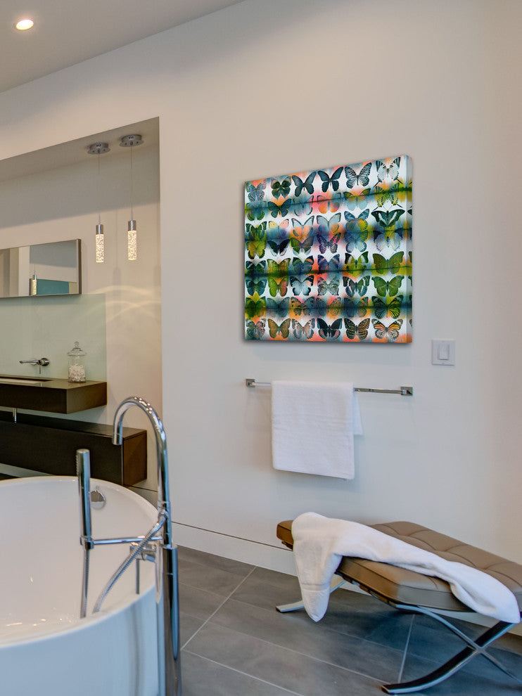 "Butterflies Squared" Fine Art Canvas Print, 18"x18"