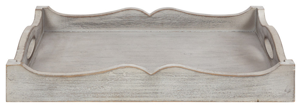 Astral Decorative Wood Tray, Gray, 12"x17"