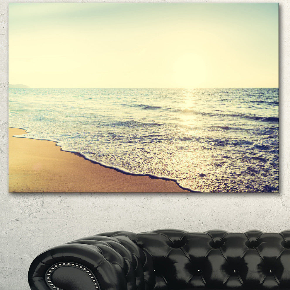 Bright Seashore during Sunset, Seashore Canvas Art Print, 40"x30"
