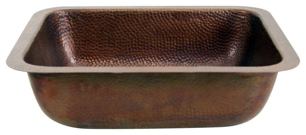 Nantucket Sinks 17"x14" Hammered Copper Rectangle Bath Sink