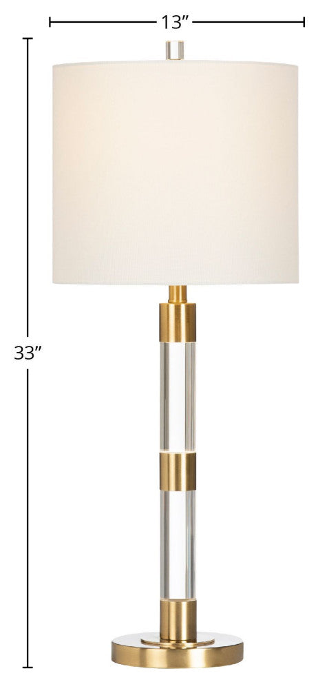 Winslet Metal Table Lamp with Nightlight with White Linen Shade