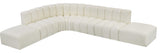 Arc Vegan Leather Upholstered 7-Pc. L-Shaped Modular Sectional, Cream