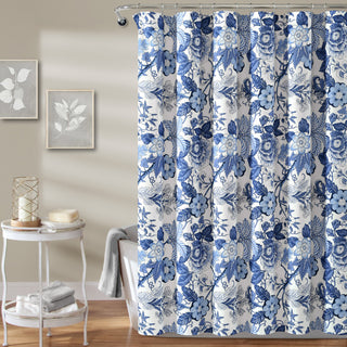 Sydney 72"x72" Shower Curtain, Navy/White