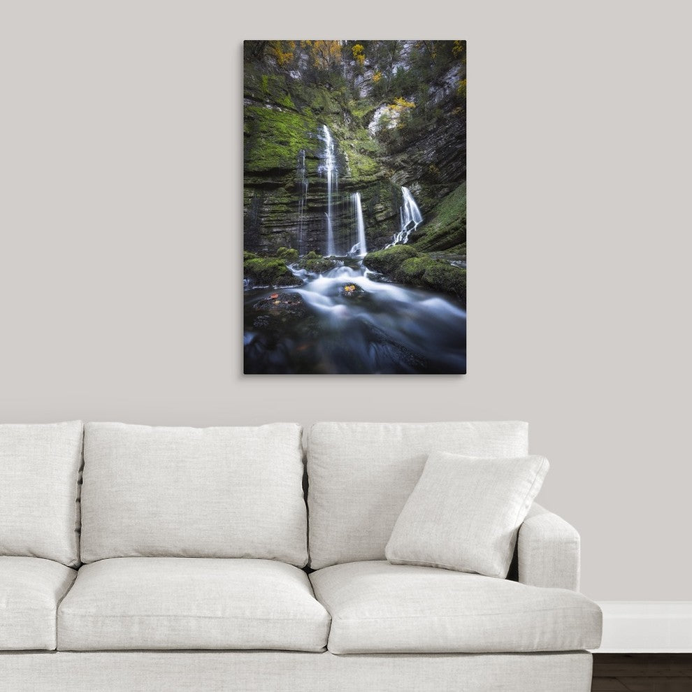"Cascade du Flumen II" Wrapped Canvas Art Print, 24"x36"x1.5"