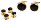 Black Enameled, Gold Plated Cufflinks and Studs Set