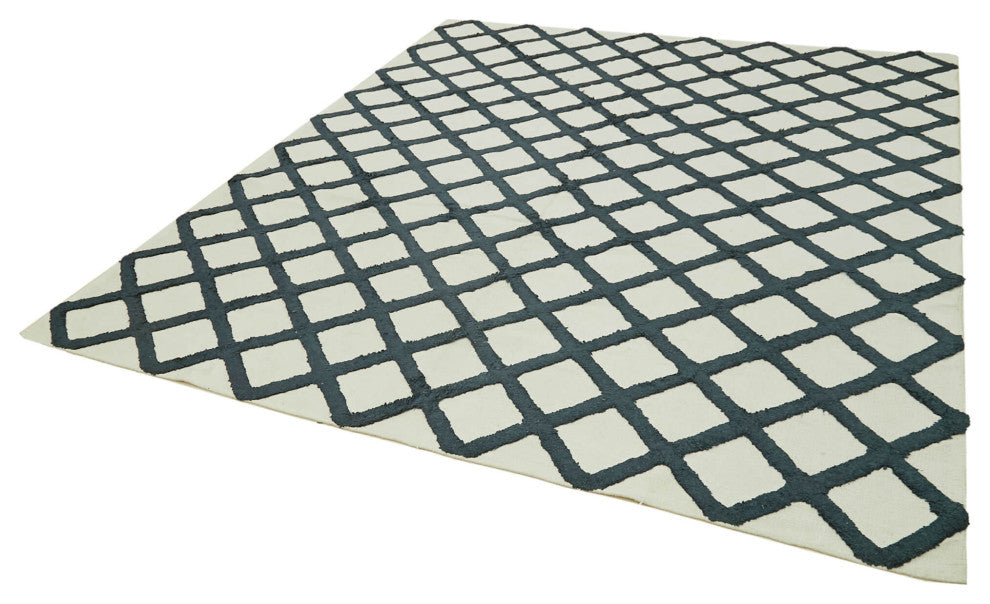 Rug N Carpet - Handmade Modern Design 8' 1'' x 10' 0'' Wool Unique Kilim Rug