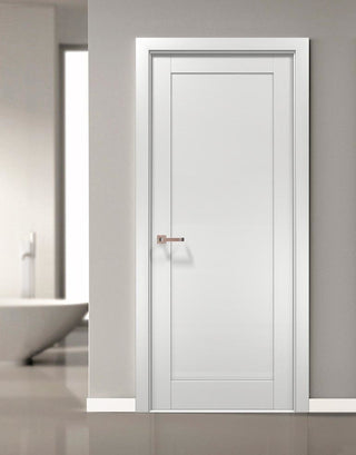 Modern Door & Hardware | Quadro 4111 White Ash | Solid Panel MDF Bedroom Hall ,