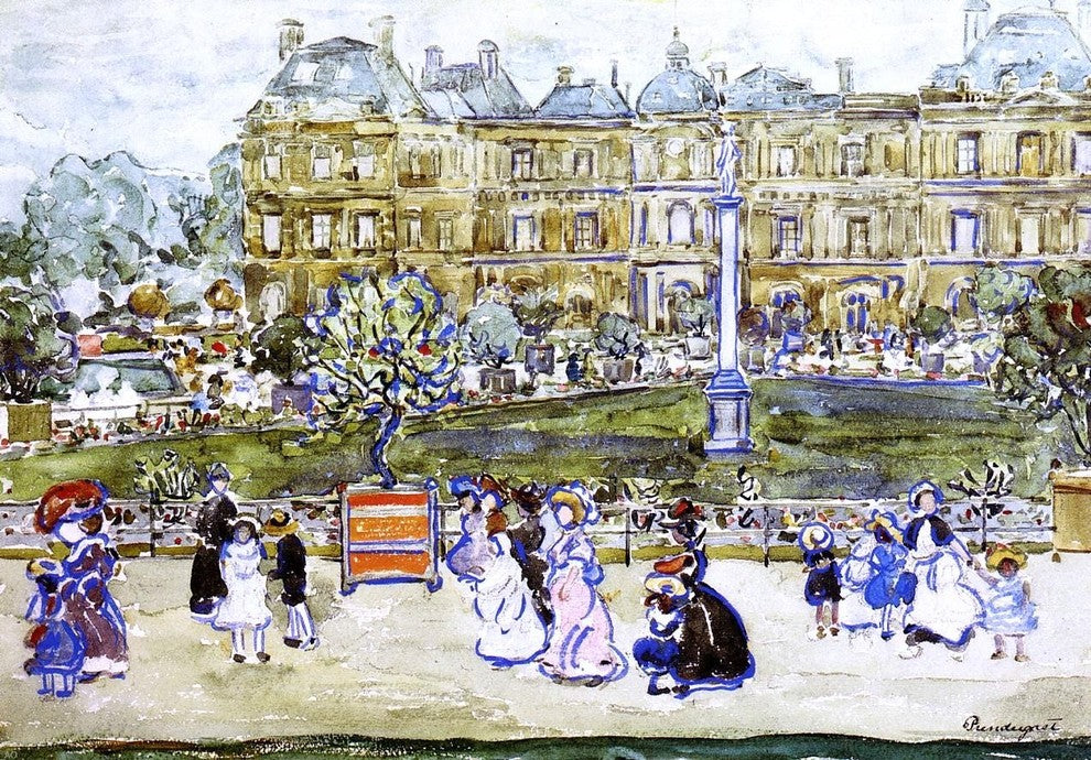 Maurice Prendergast The Louvre, 18"x27" Wall Decal