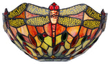 Empress Dragonfly Tiffany-Style 1 Light Wall Sconce 12" Wide