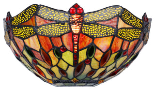 Empress Dragonfly Tiffany-Style 1 Light Wall Sconce 12" Wide