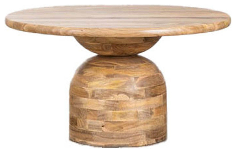 Freeform Round 55"W Acacia Dining Table, Natural
