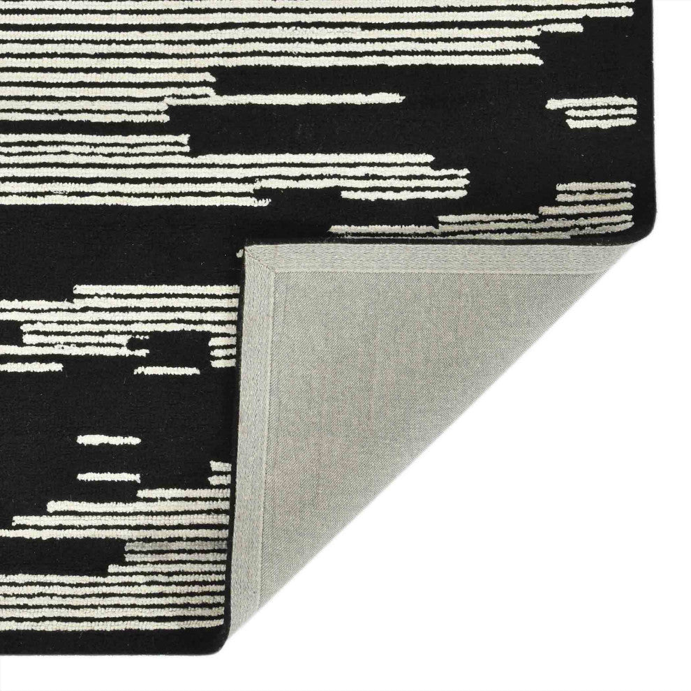 Chicago Umika Area Rug, Ebony, 5' x 8', Geometric