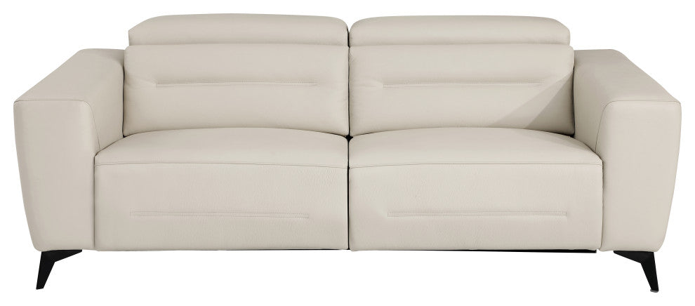 Arezzo Genuine Italian Leather Modern Sofa, Beige