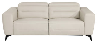 Arezzo Genuine Italian Leather Modern Sofa, Beige