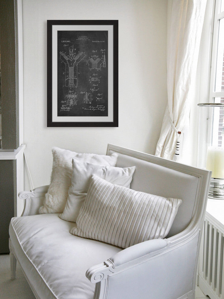 "Zipper 1917 Chalk" Framed Painting Print