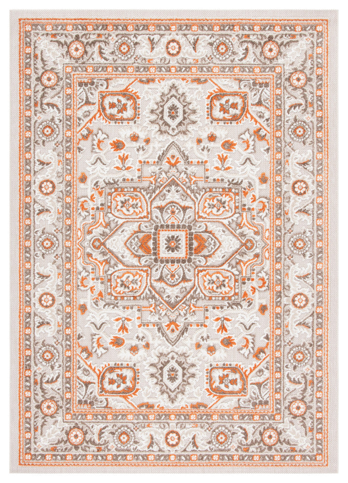 Safavieh Indoor-Outdoor Cabana Collection, CBN680 Rug, Beige/Orange, 2'2"x5'