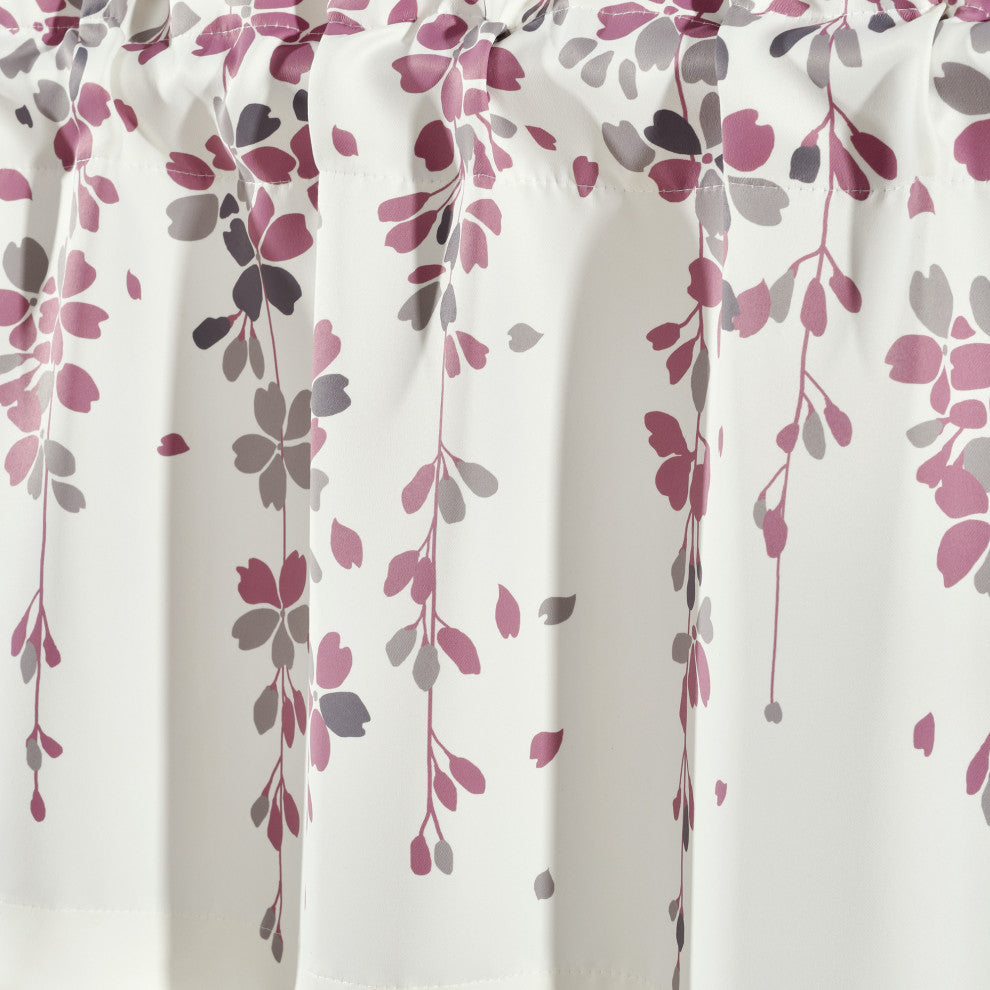 Weeping Flower Room Darkening Valance, Purple/Gray