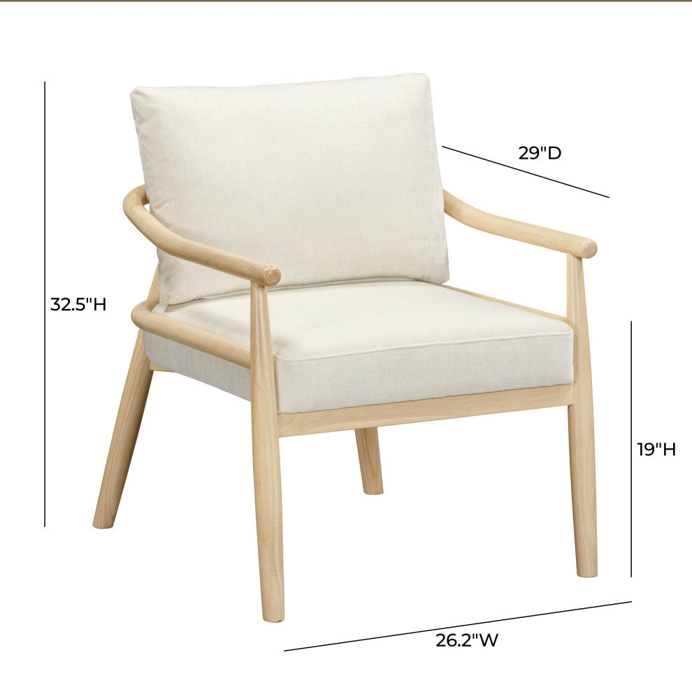 Dixie Chenille Velvet Accent Chair, Cream