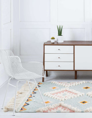 Unique Loom Ivory Mesa Area Rug, Light Blue, 6'x9', Rectangular