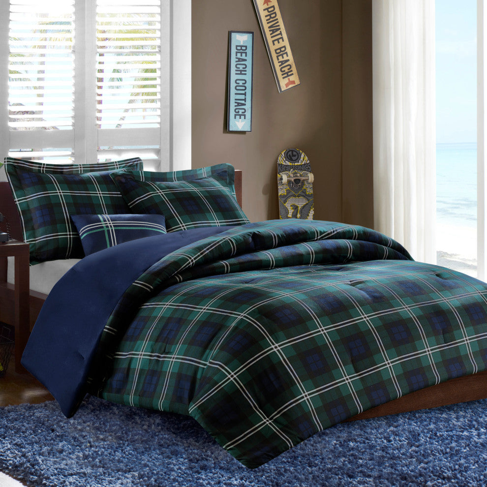 Mi Zone Peach Skin Printed Comforter Set, Full/Queen