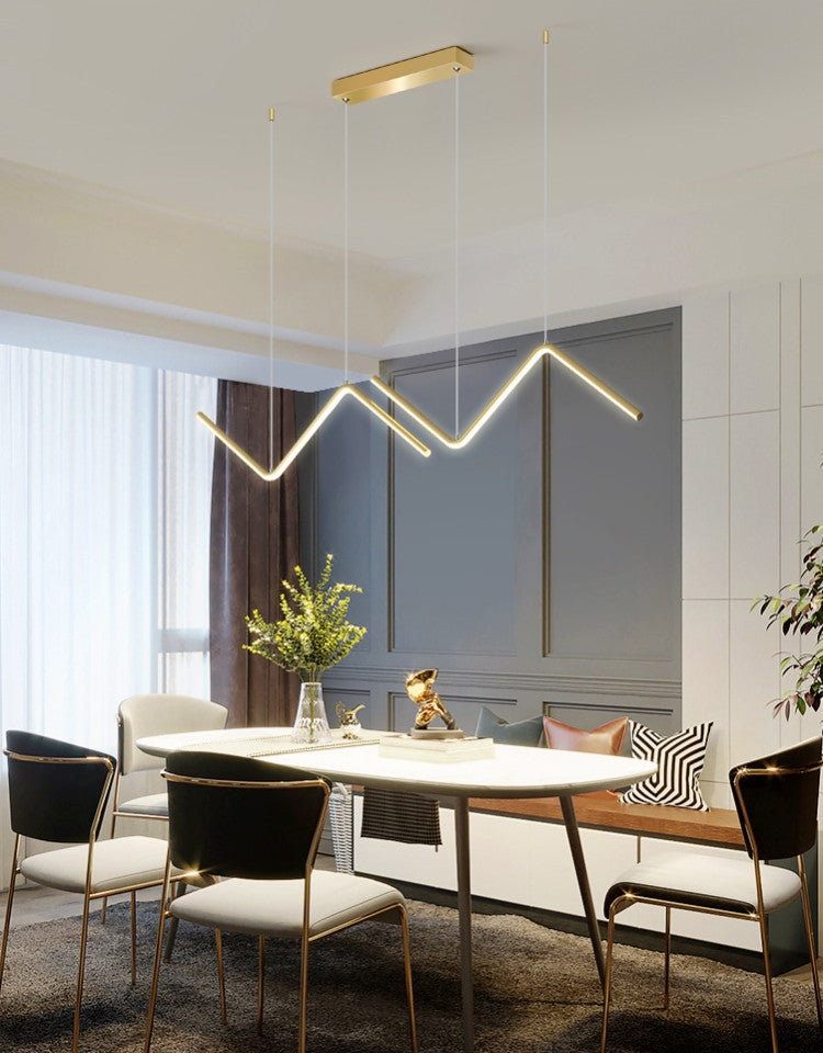 MIRODEMIÂ® Gilette | Black/Gold LED Pendant Lighting for Dining Room, Gold