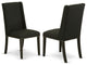 Parson Chair, Wirebrushed Black Leg And Black Color Fabric Color Set of 2
