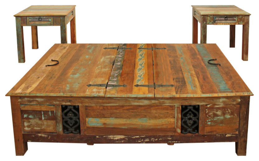 Trinidad 3-Piece Coffee Table Set With 40" Storage Coffee Table and 2 End Tables