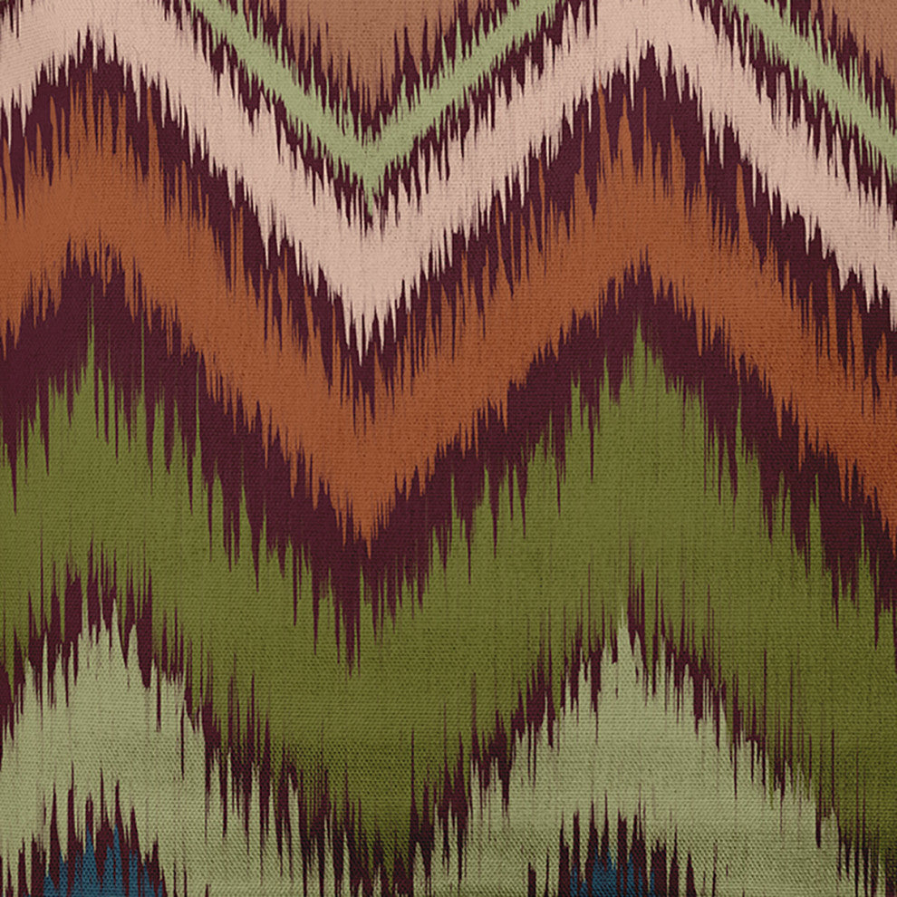 18"x18" Ikat Chevron Decorative Throw Pillow, Pomegranate