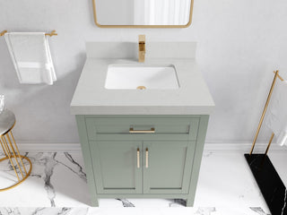 Cambridge 30" Single Sink Bath Vanity in Evergreen 2" Carrara Quartz