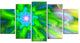 Dance of Green Flower Petals, Large Floral Canvas Art Print, 60"x32", 5 Panels