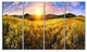 Beautiful Meadow Panorama, Landscape Canvas Art Print, 48"x28", 4 Panels