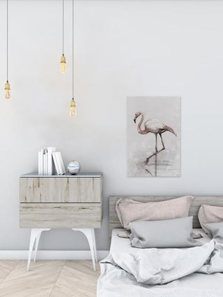 "Flamingo Splash" Painting Print on Wrapped Canvas, 8"x12"