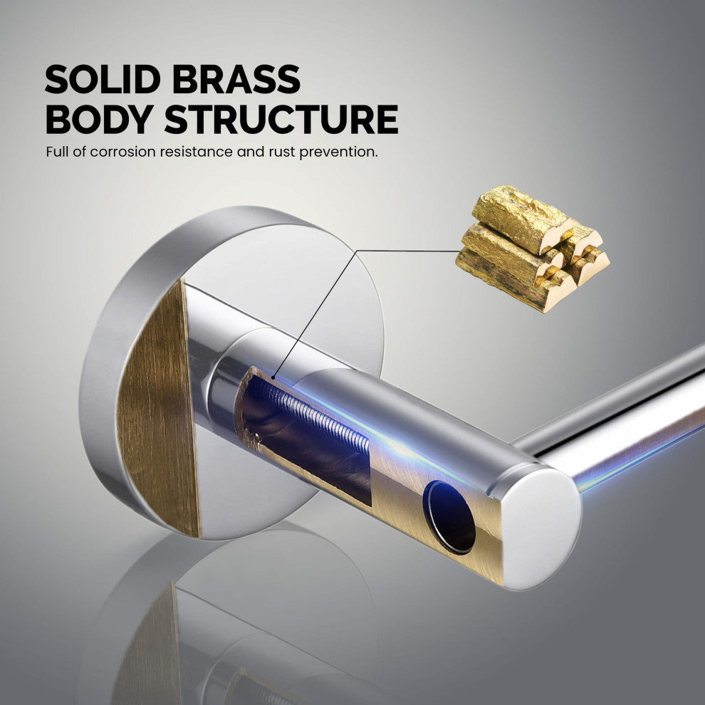 Circular 2-Piece Bathroom Hardware Set, Chrome