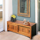 Waxed Teak Wood Sonoma Bathroom Linen Cabinet With 2 Sliding Doors